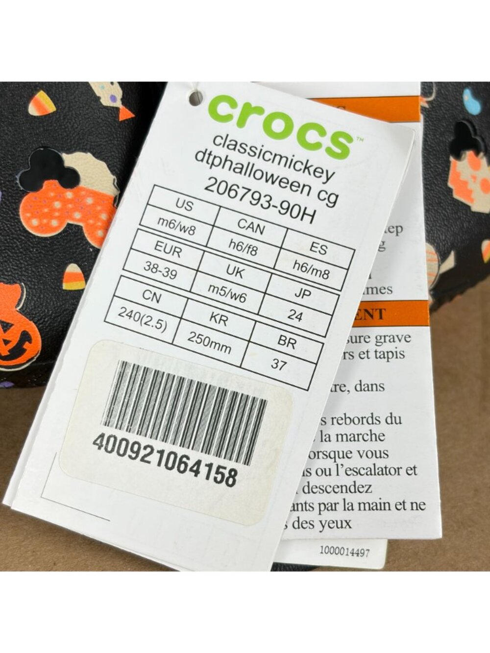 Crocs Disney Parks Classic Mickey Halloween Sandals Womens 8 Light Up Black - Picture 9 of 12
